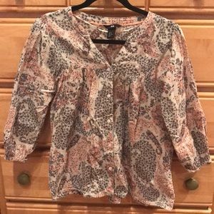 Printed Button up Blouse